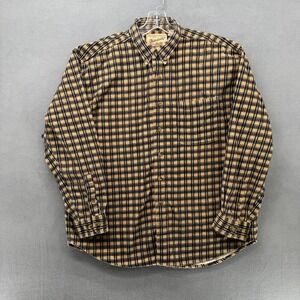 Chesterfield Mens Plaid‎ Flannel Long Sleeve Button Up Shirt XL 17 17.5 Cotton